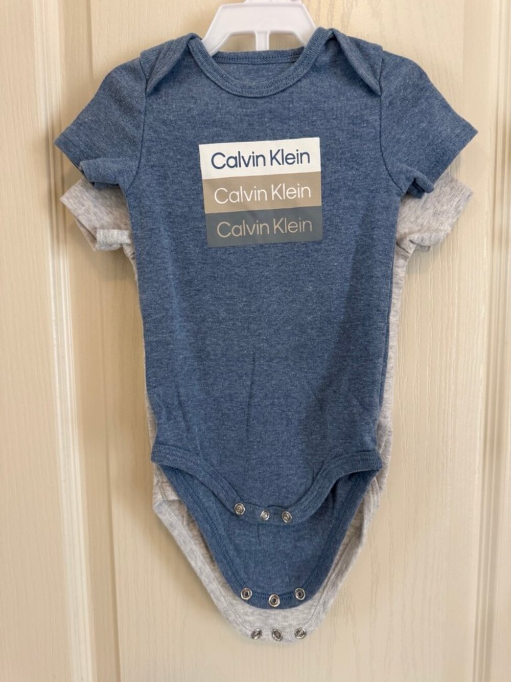 Calvin Klein Baby Boys Short Sleeve Bodysuits 2-Pack 12M